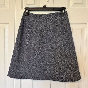 Vintage 60s 70s Ladybug Tweed Herrington Blue&White A-Line Skirt Size 11 Preppy